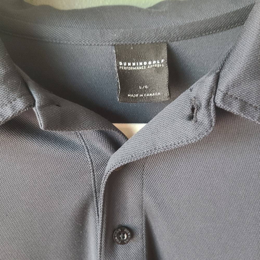 Men's Long Sleeve Dunning Golf Shirt in Black, Size Large - Picture 2 of 4